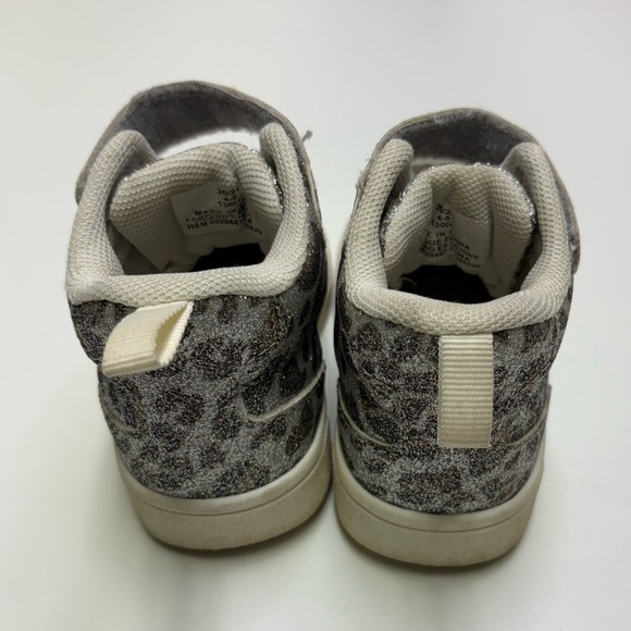 2/10$ H&M Toddler Girls 4/5 High Top Sparkle Chetah Print Sneaker Shoe Lace Up - Picture 4 of 7